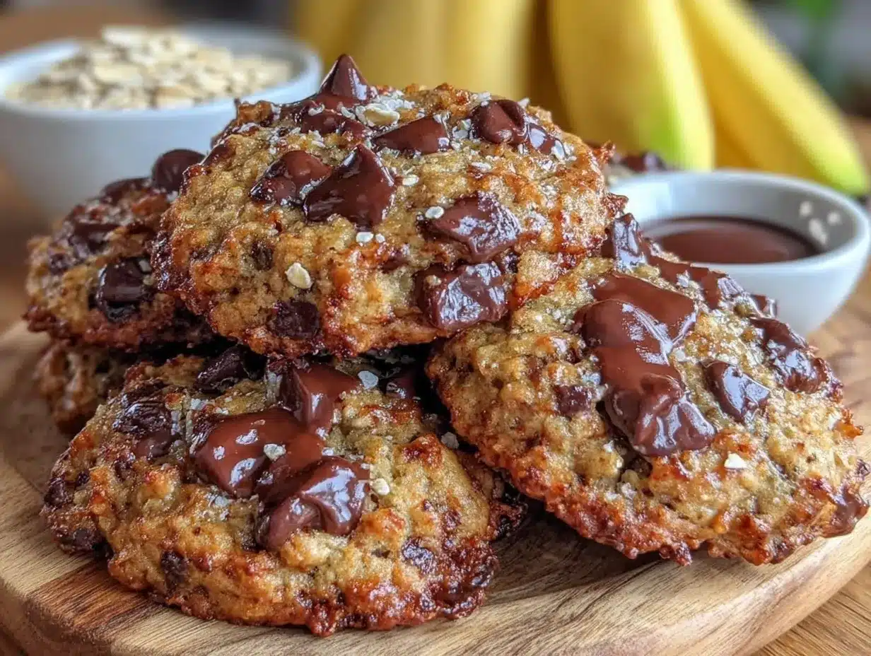 chewy chocolate chip banana oat breakfast cookies preparation steps