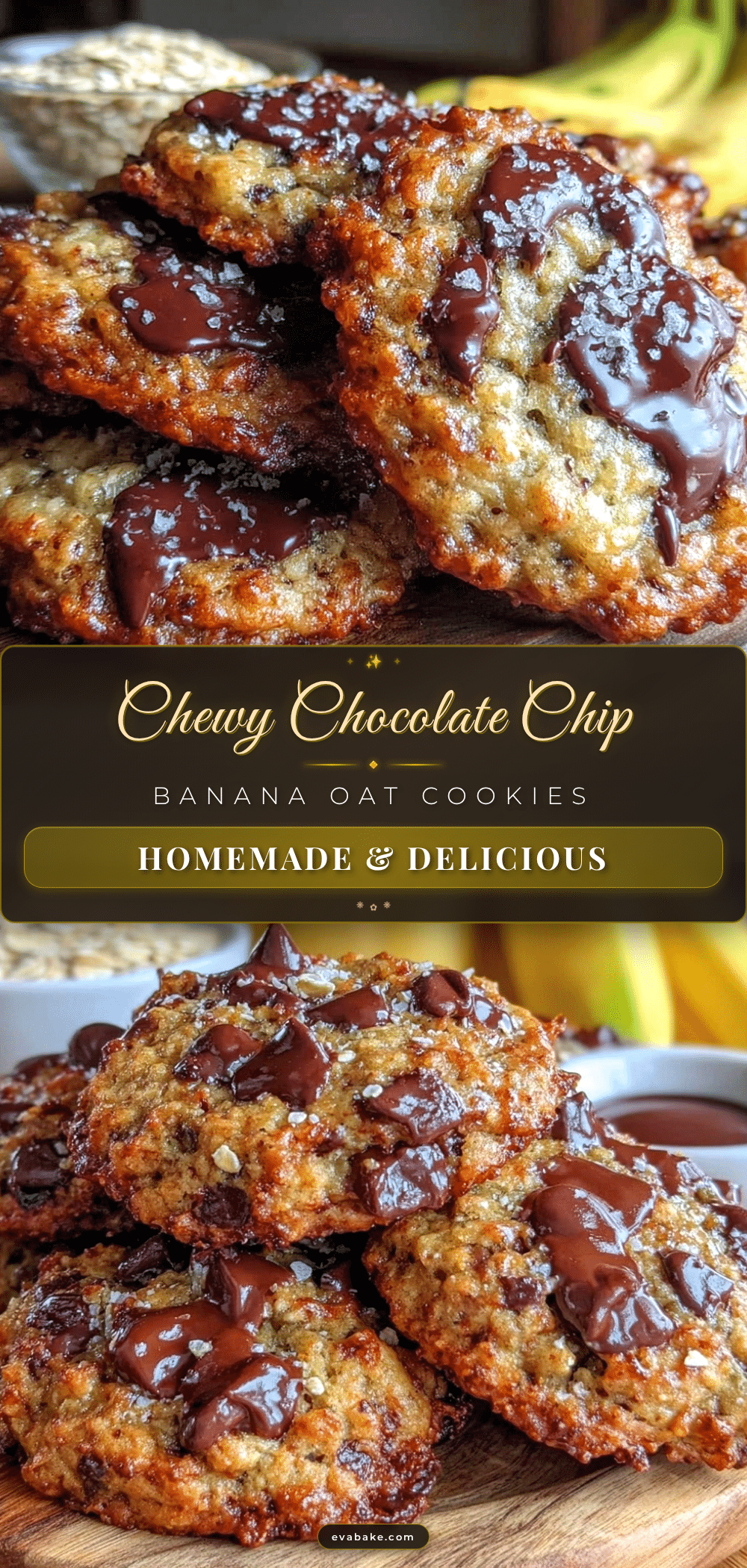 chewy chocolate chip banana oat breakfast cookies recipe