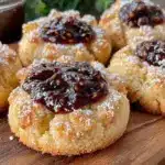 chewy fig preserves thumbprint cookies - featured image