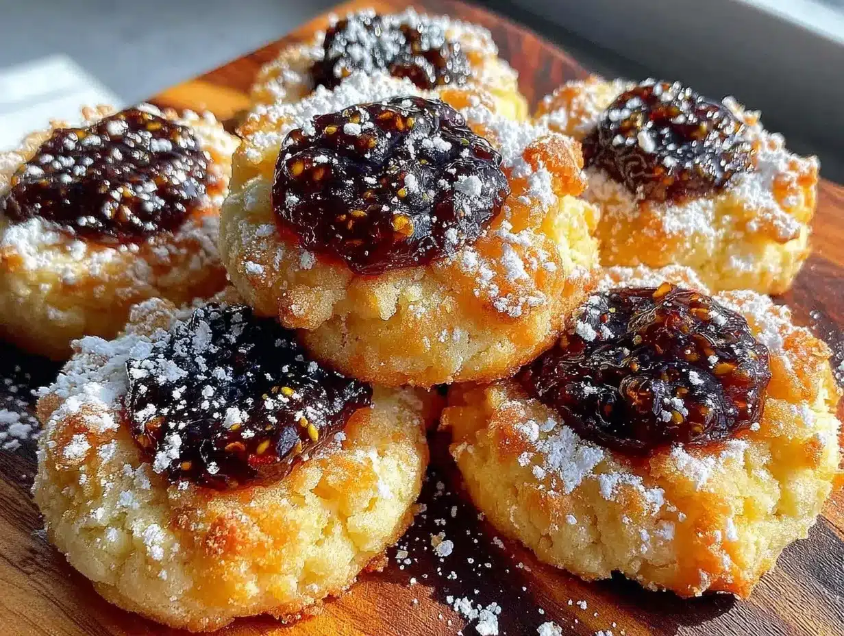 chewy fig preserves thumbprint cookies preparation steps