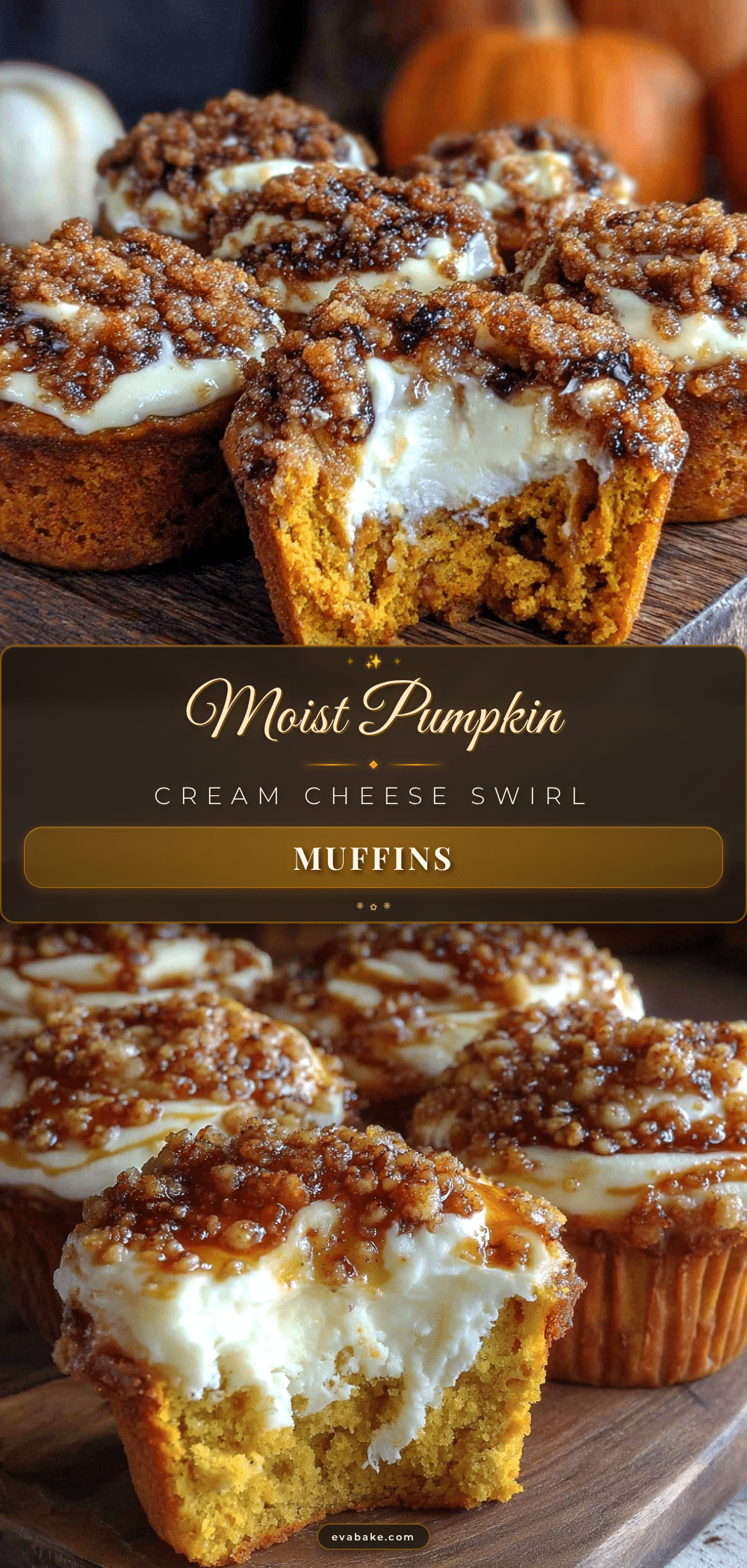 Cozy Pumpkin Cream Cheese Swirl Muffins recipe