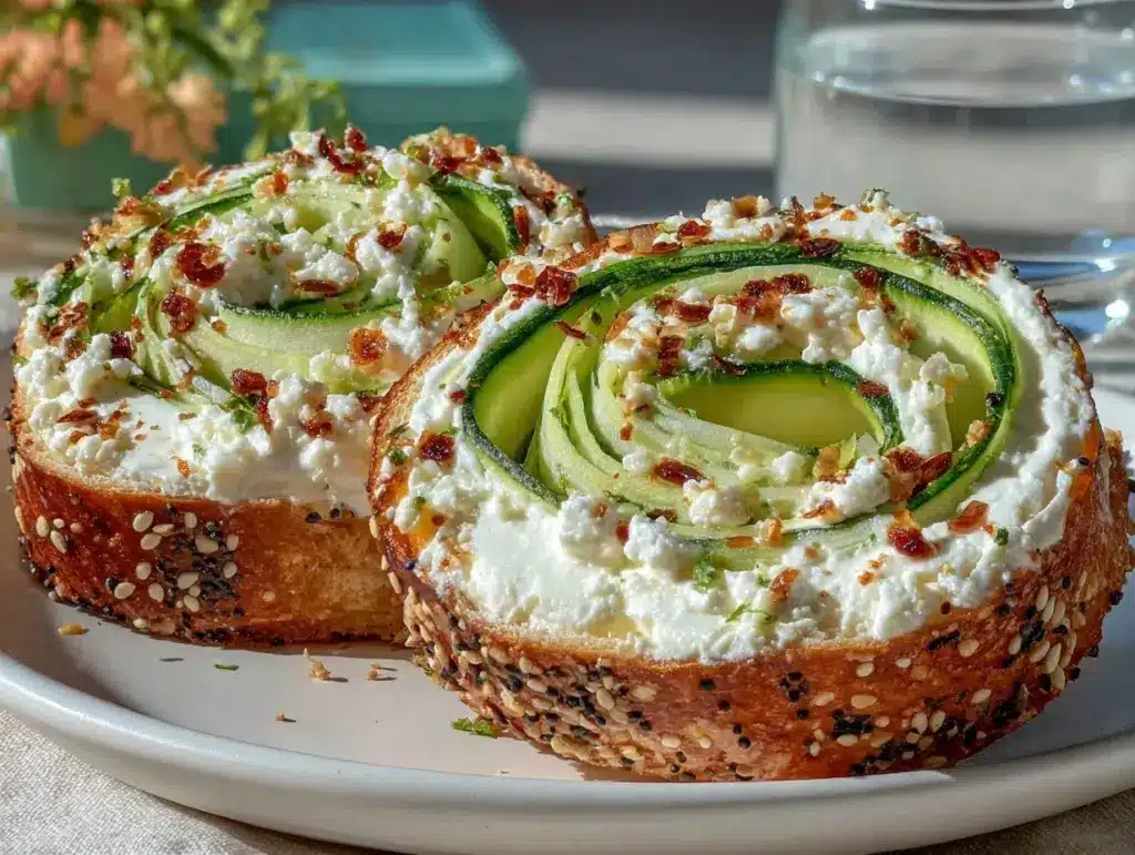 cream cheese everything bagel cucumber roll-up - featured image