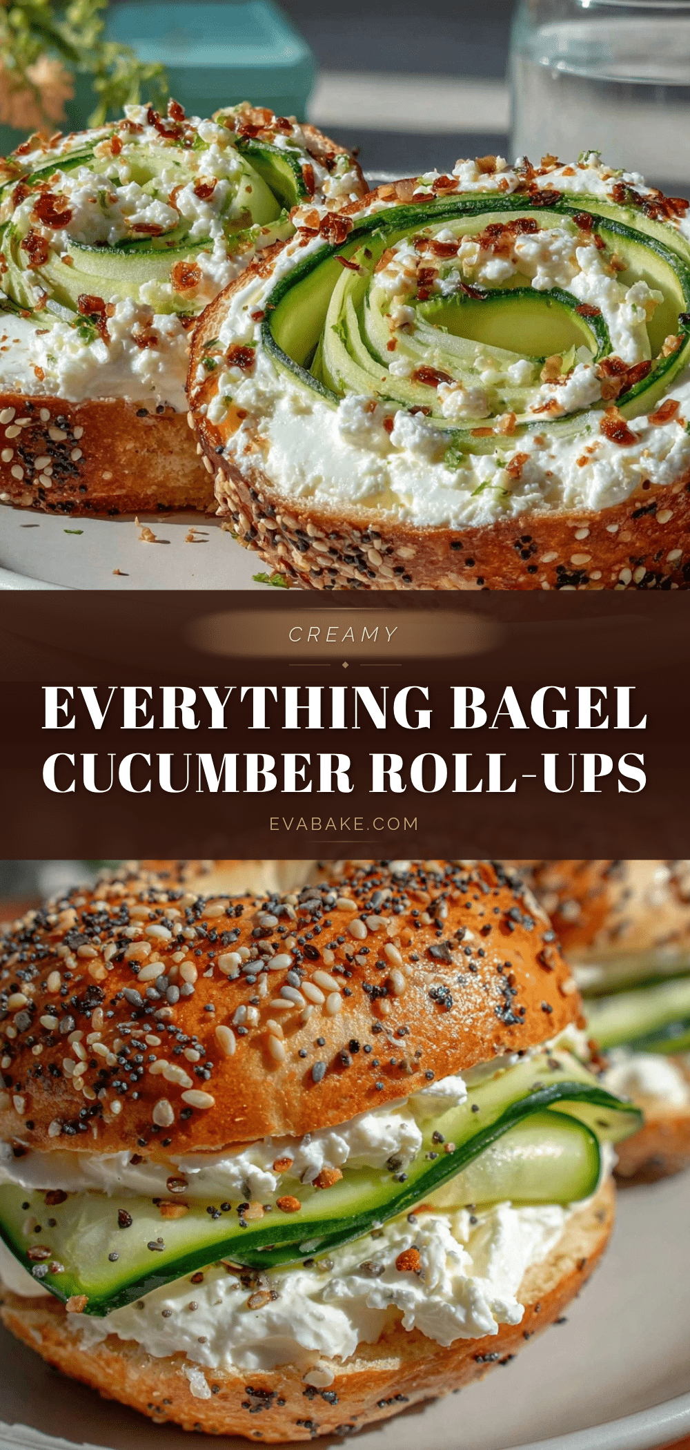 cream cheese everything bagel cucumber roll-up recipe