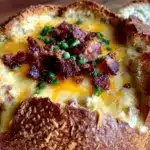 creamy cheeseburger potato soup - featured image