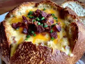 creamy cheeseburger potato soup - featured image