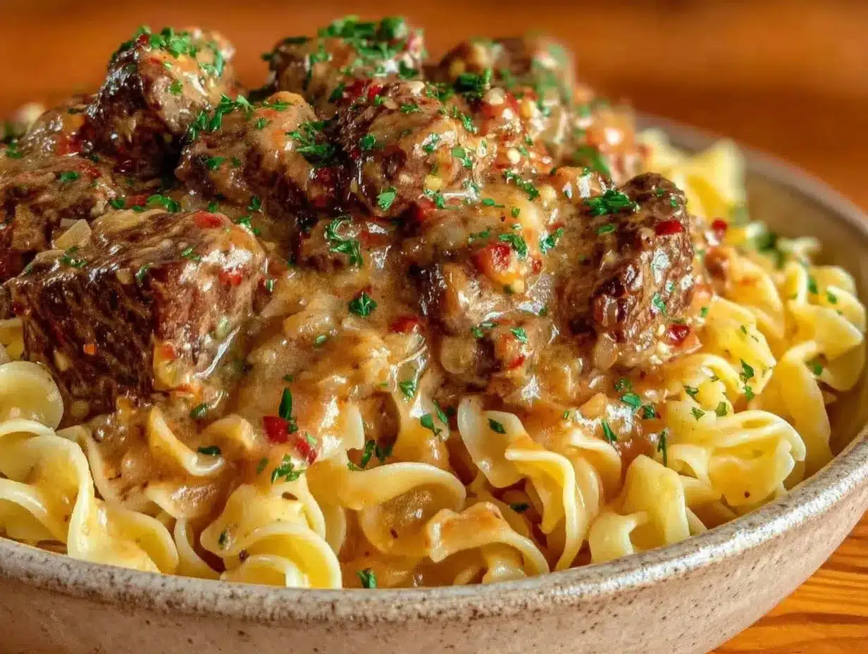 creamy crockpot beef stroganoff preparation steps