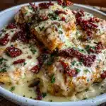 creamy crockpot marry me chicken - featured image