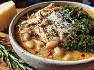 creamy crockpot tuscan white bean chicken soup - featured image