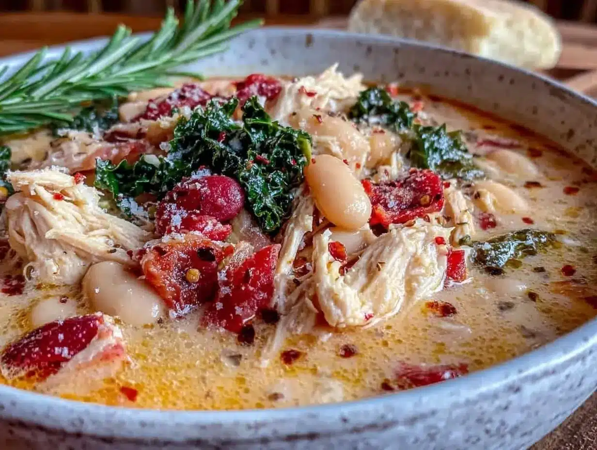 creamy crockpot tuscan white bean chicken soup preparation steps