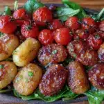 creamy garlic butter potato gnocchi skillet - featured image