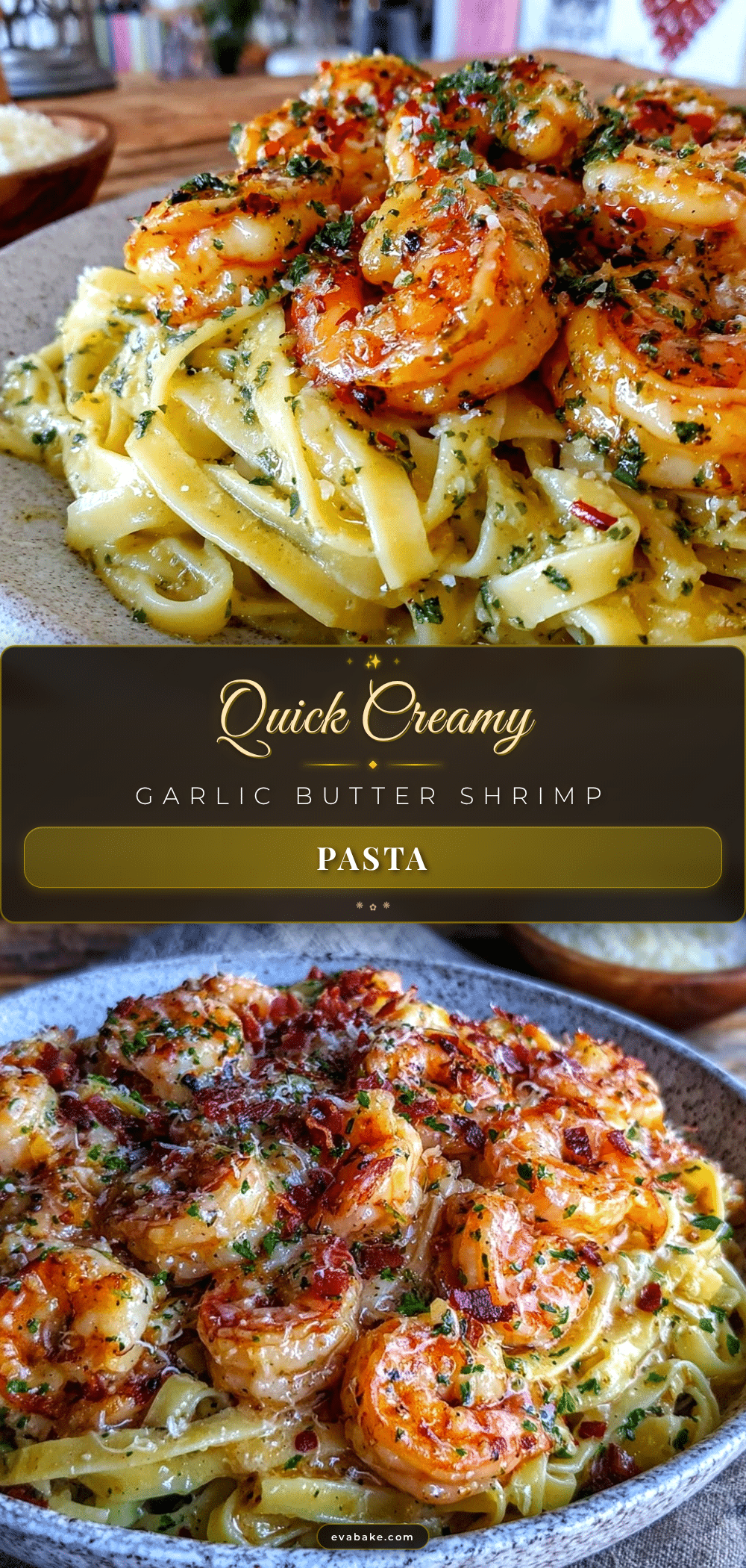 creamy garlic butter shrimp pasta recipe