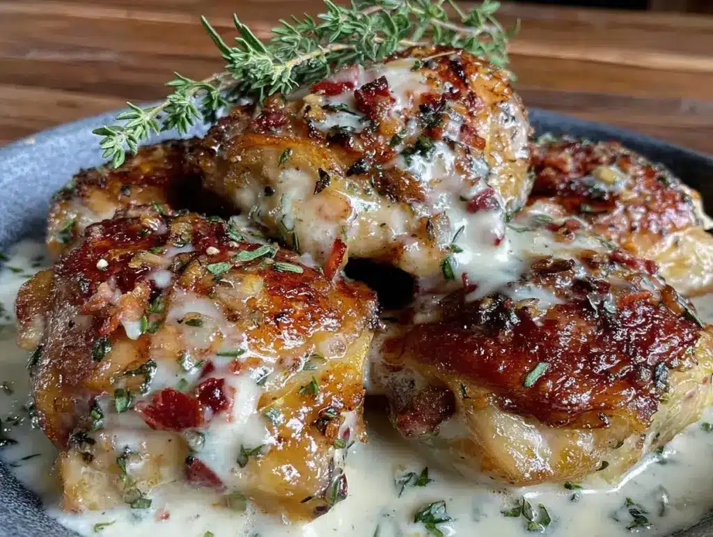 creamy marry me chicken thighs - featured image