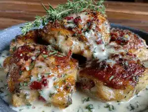 creamy marry me chicken thighs - featured image