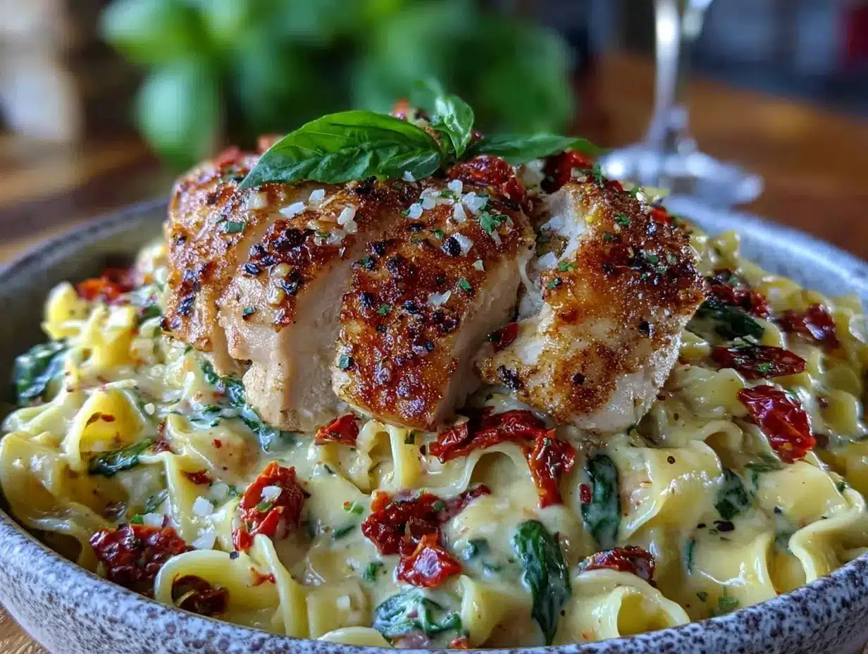 creamy one-pot tuscan chicken pasta preparation steps