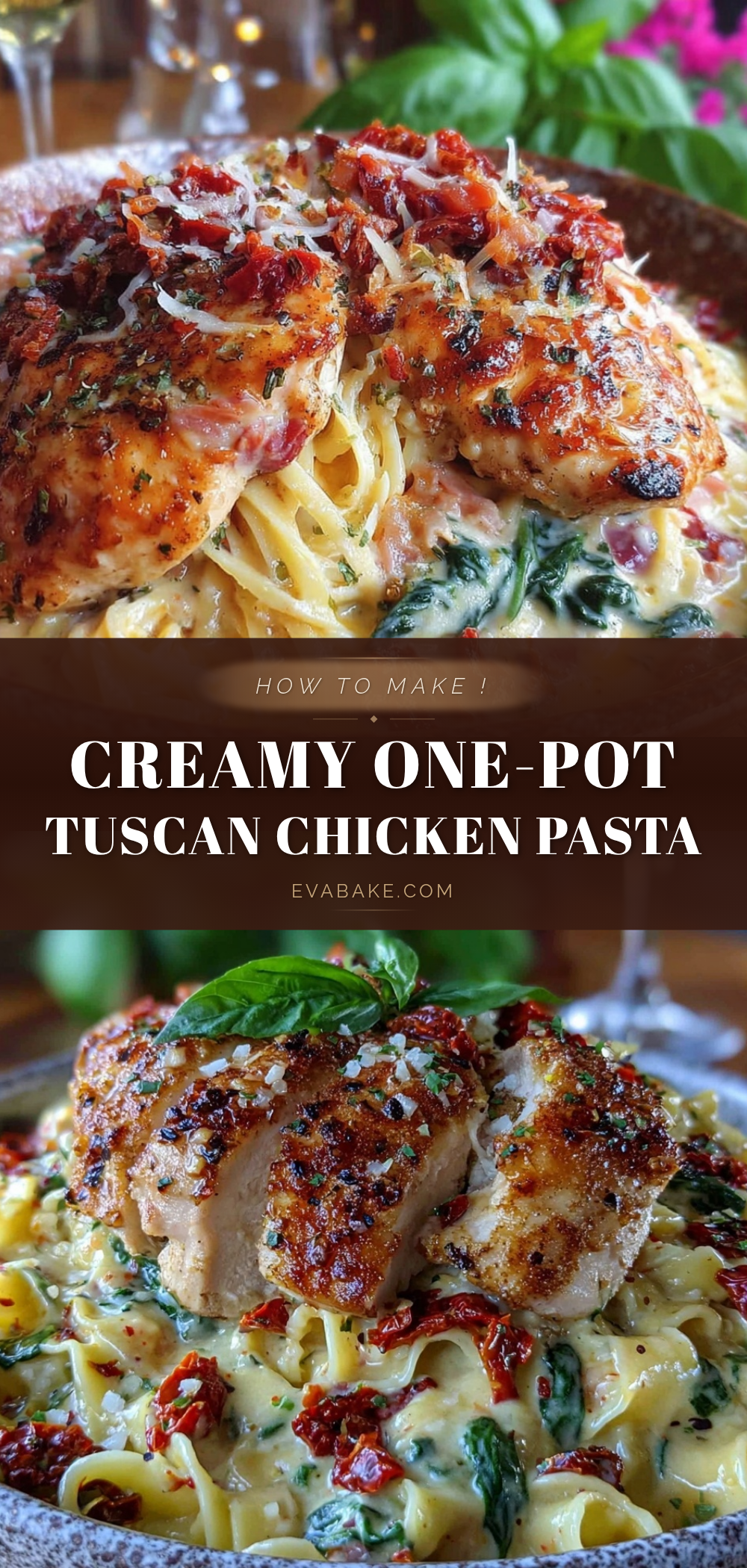 creamy one-pot tuscan chicken pasta recipe