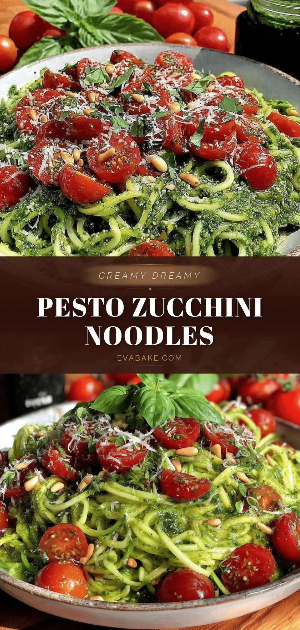 creamy pesto zucchini noodles recipe