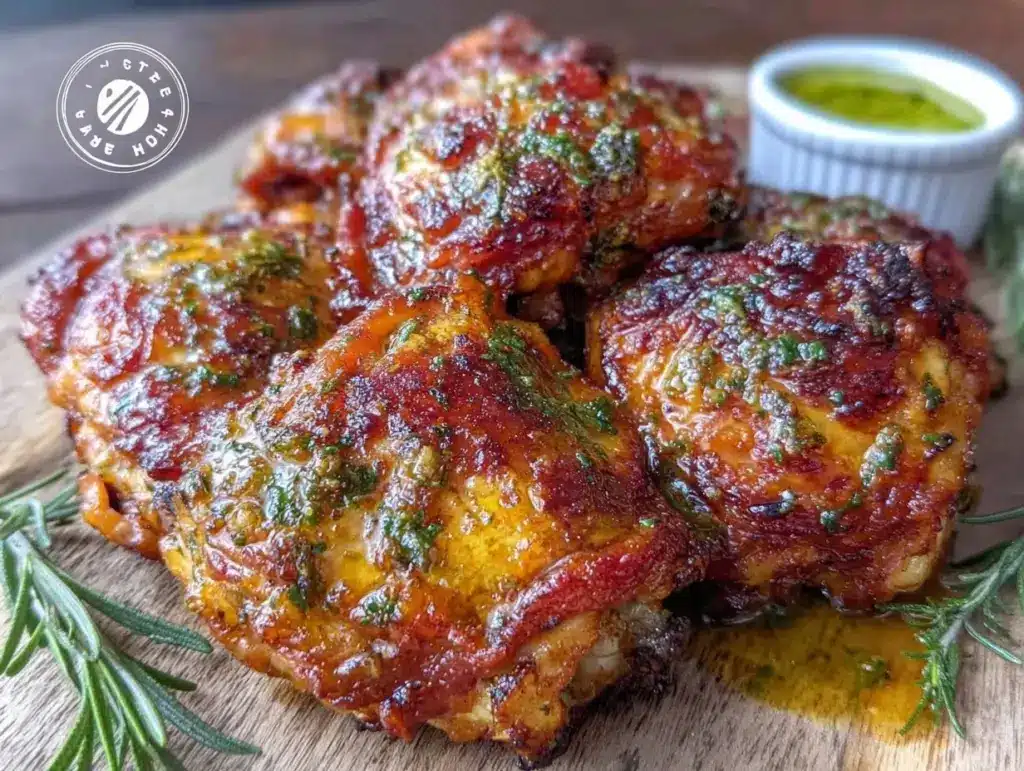 crispy air fryer chicken thighs - featured image