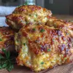 crispy air fryer garlic parmesan chicken thighs - featured image