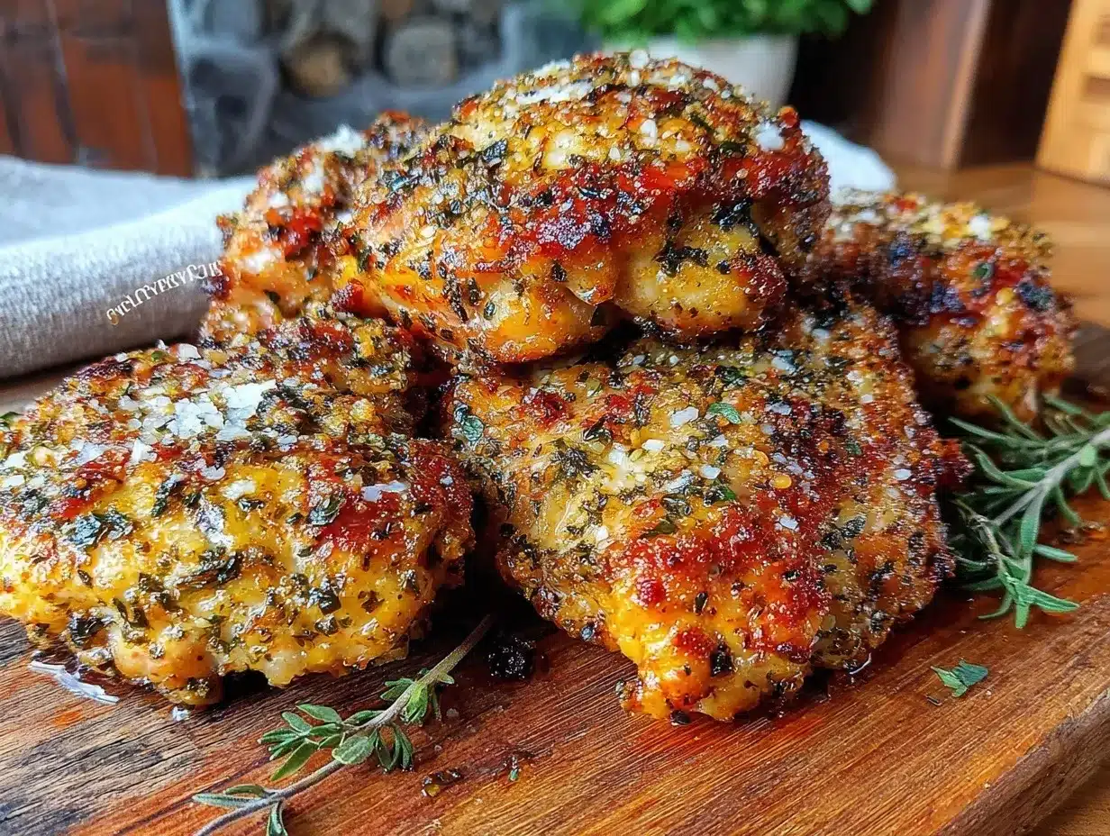 crispy air fryer garlic parmesan chicken thighs preparation steps