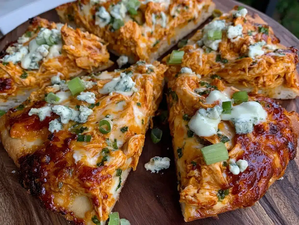 crispy buffalo chicken flatbread preparation steps