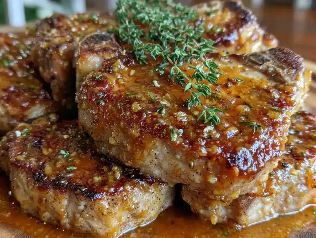 crispy juicy pan-seared pork chops - featured image