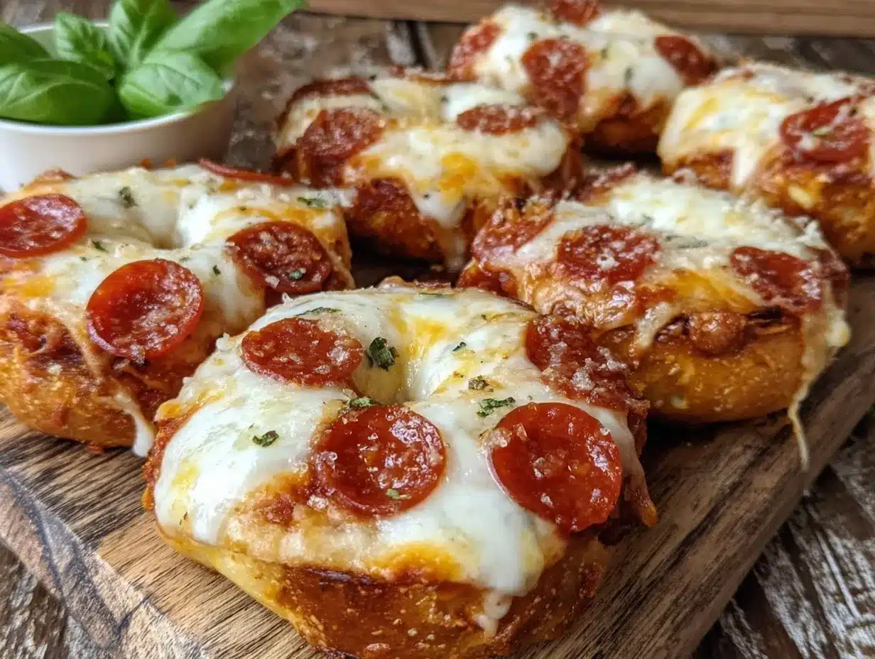 crispy mini pizza bagels preparation steps