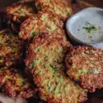 crispy parmesan zucchini fritters - featured image