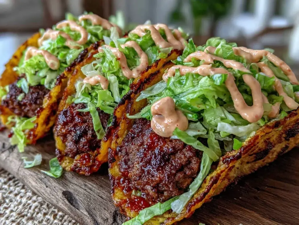 crispy smash burger tacos - featured image