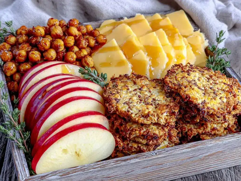crunchy apple cheddar honey bento box - featured image