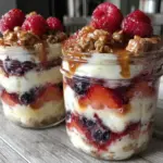 easy creamy overnight oat parfaits - featured image