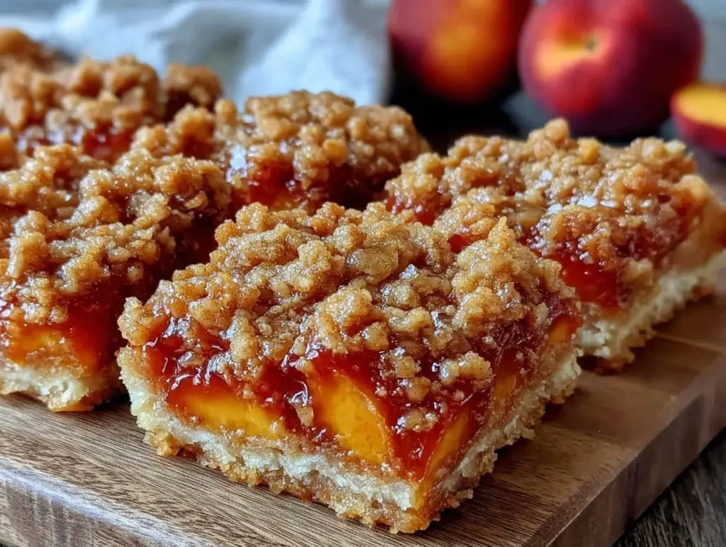 easy fresh peach pie bars - featured image