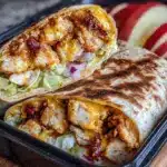 easy honey mustard chicken wrap - featured image