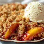 easy peach crisp - featured image