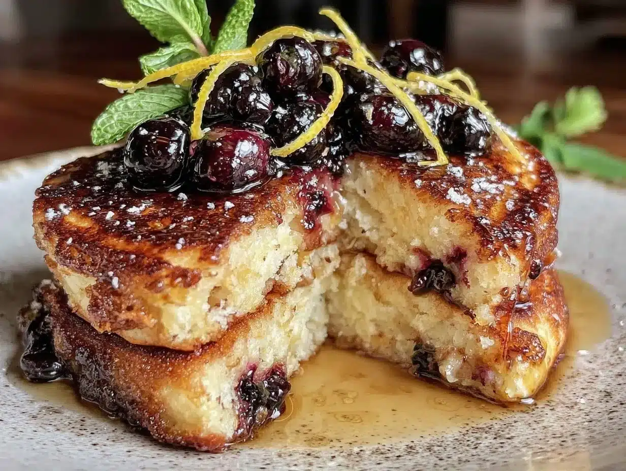 fluffy blueberry lemon ricotta pancakes preparation steps