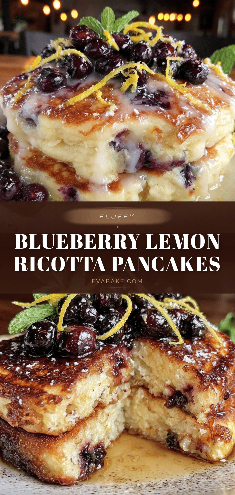 fluffy blueberry lemon ricotta pancakes recipe