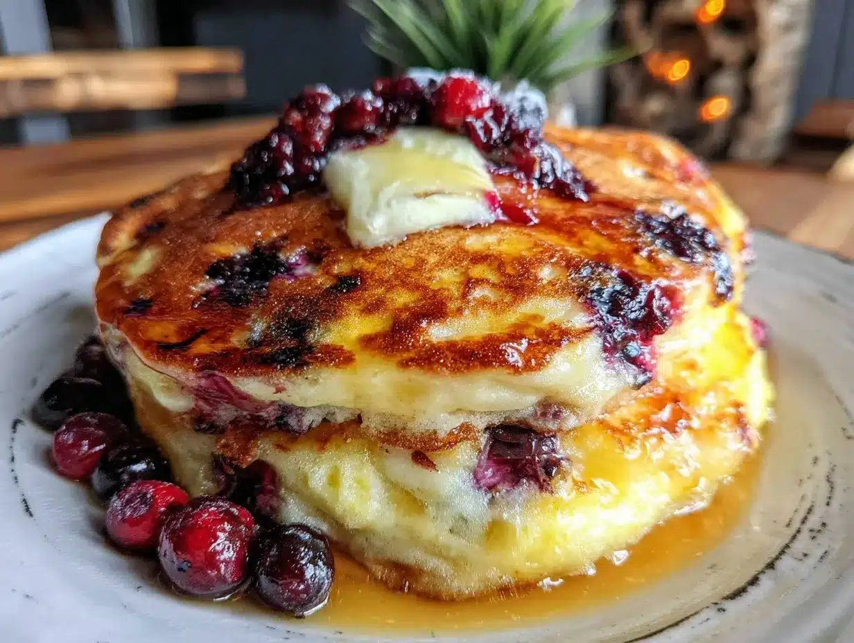 fluffy huckleberry pancakes preparation steps