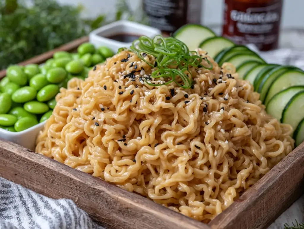 fresh cold sesame noodle bento box - featured image