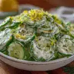 fresh creamy cucumber dill salad - featured image