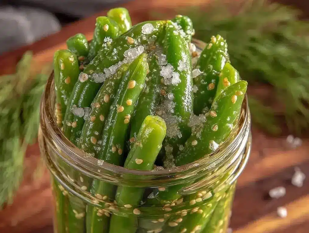 fresh dilly beans pickled green beans - featured image