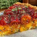 fresh herb-crusted tomato pie - featured image
