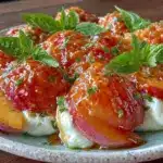 Fresh Peach and Burrata Caprese Salad - featured image