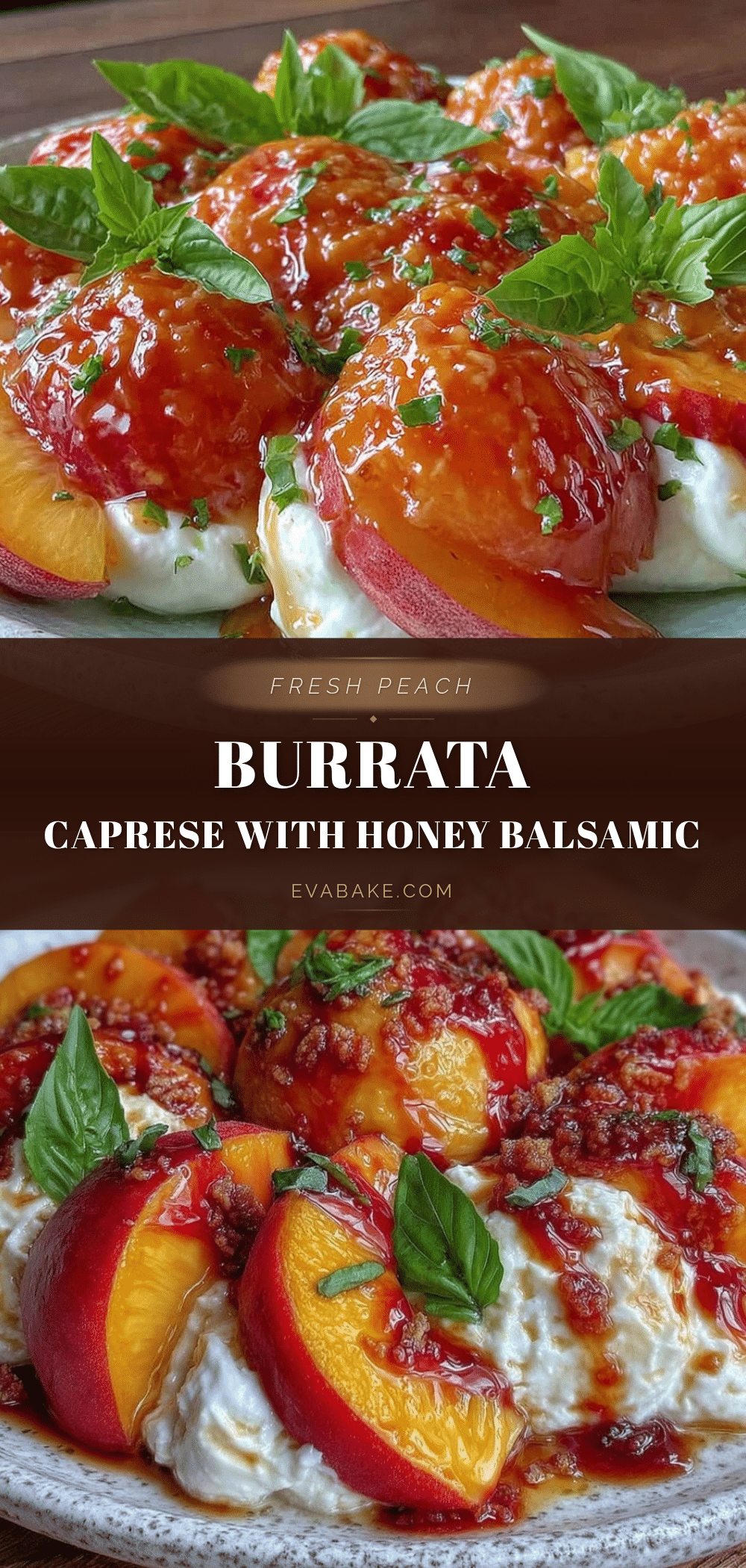 Fresh Peach and Burrata Caprese Salad recipe