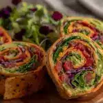 fresh rainbow veggie pinwheels - featured image