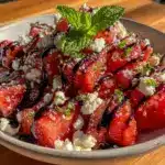 fresh watermelon feta mint salad - featured image