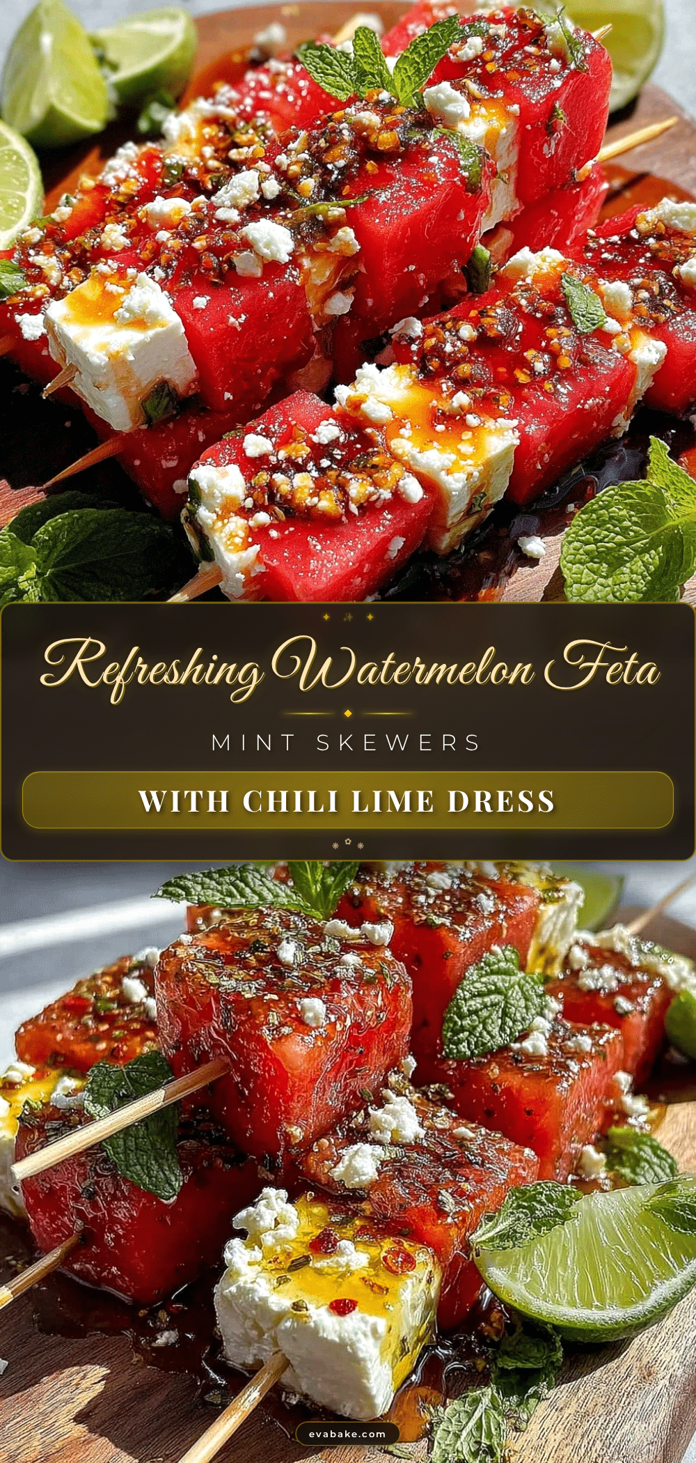 fresh watermelon feta mint skewers recipe