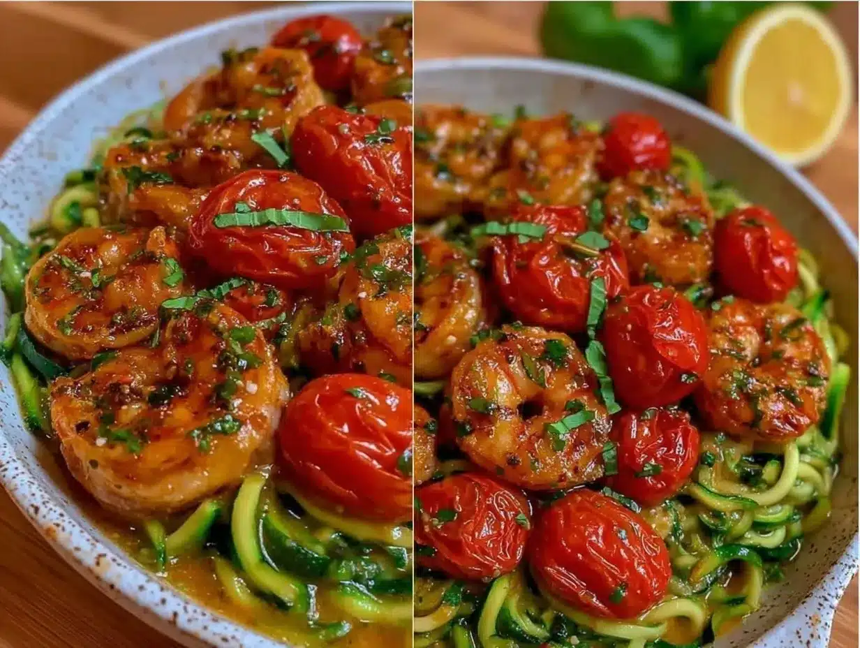 garlic butter cherry tomato shrimp preparation steps