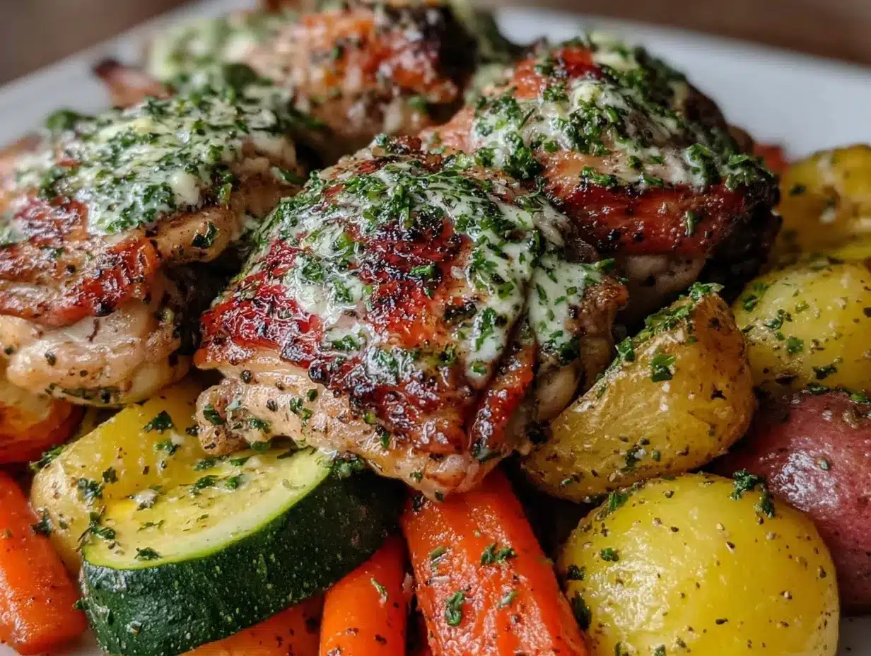 Greek Yogurt Chicken Sheet Pan Dinner preparation steps