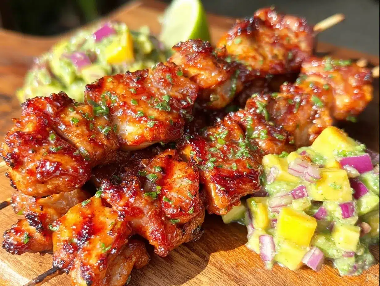 grilled honey sriracha chicken skewers preparation steps