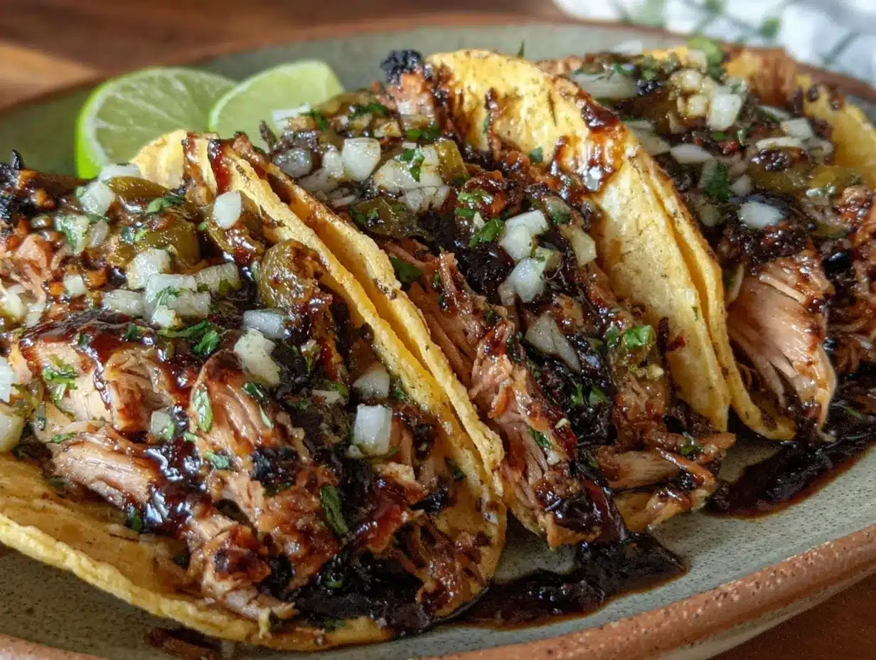 Hatch green chili pork carnitas tacos preparation steps