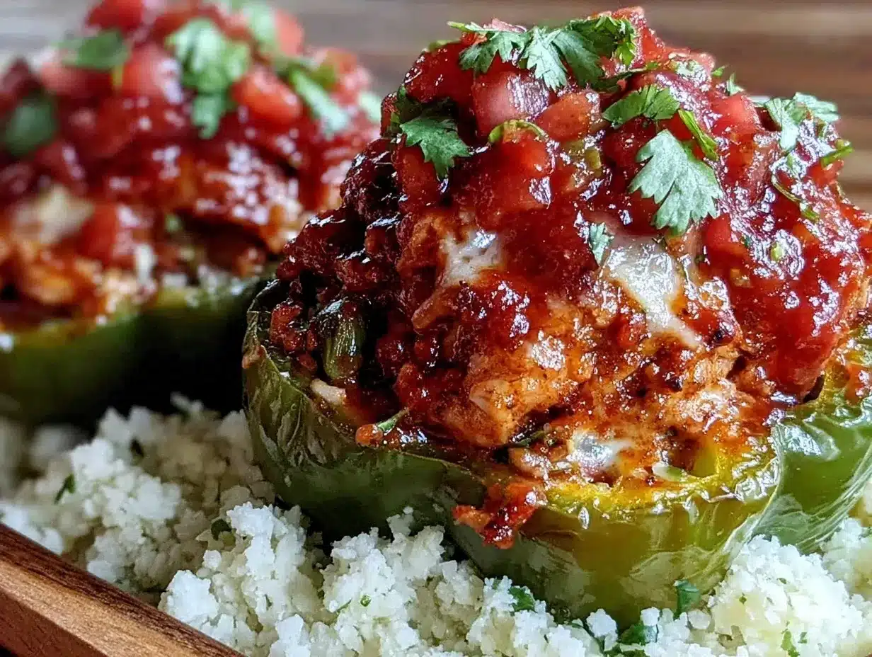 healthy high-protein ground turkey stuffed bell peppers preparation steps
